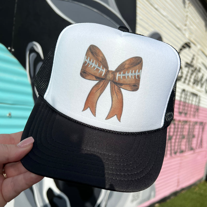 Football Bow Trucker Cap (Multiple Color Options)